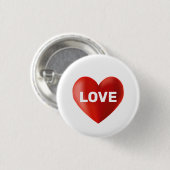 Moderne LOVE-tekst en -hart Ronde Button 3,2 Cm (Voorkant /achterkant)