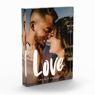 Moderne Love Wedding Simple Calligraphy Family Fotoblokken