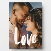 Moderne Love Wedding Simple Calligraphy Family Fotoplaat (voorkant)