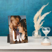 Moderne Love Wedding Simple Calligraphy Family Fotoplaat (Zijkant)