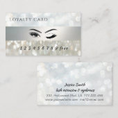 Moderne loyaliteitskaart bokeh wimpers & wenkbrauw klantenkaartje (Voorkant / Achterkant)