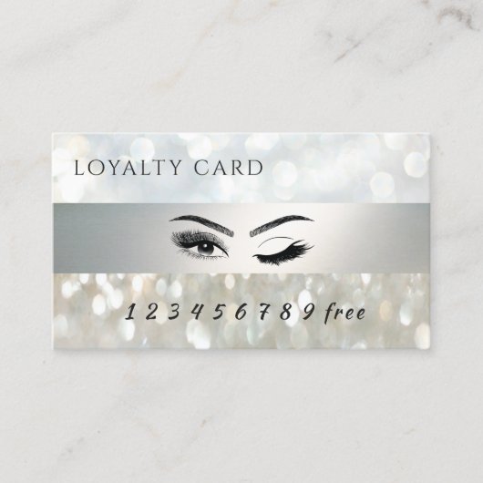 Moderne loyaliteitskaart bokeh wimpers & wenkbrauw klantenkaartje (Voorkant)