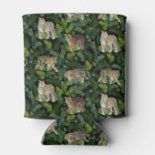 Moderne luiers Oerwoud Planten zwart ontwerp Blikjeskoeler (Achterkant)