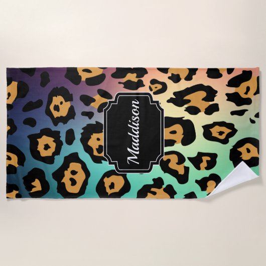 Moderne luipaard afdrukken strandlaken (Voorkant)