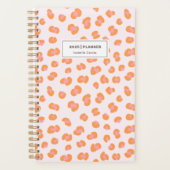 Moderne luipaard print roze Sinaasappel weekplanne Planner (Voorkant)