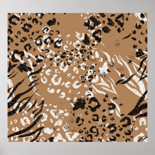Moderne luipaard: wilde natuur. poster