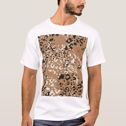 Moderne luipaard: wilde natuur. t-shirt (Voorkant)