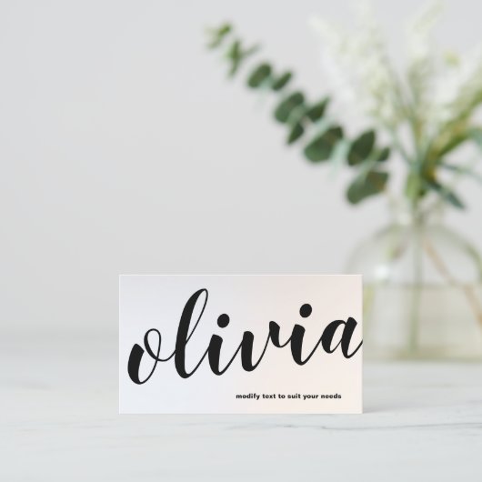 Moderne lumierige Silver Bold Script Calligraphy B Visitekaartje (Staand voorkant)