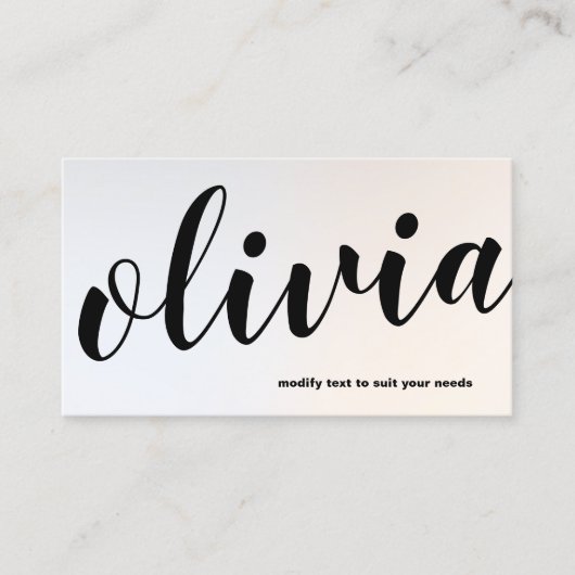 Moderne lumierige Silver Bold Script Calligraphy B Visitekaartje (Voorkant)