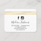 Moderne Lux Stripes Visitekaartje (Achterkant)