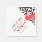 Moderne luxe anjer rode grafische bruiloft servett servetten (Voorkant)