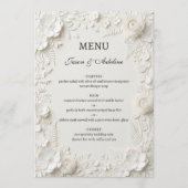 Moderne Luxe Bloemige Bruiloft  Menu (Voorkant)