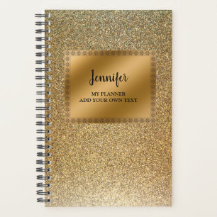 Moderne luxe chic glitter Gold gepersonaliseerd Planner