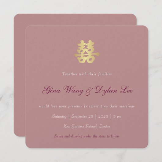 Moderne luxe Chinese bruiloft (Voorkant / Achterkant)