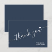 Moderne, luxe, donkerblauw, bedankt (Voorkant / Achterkant)