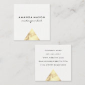 Moderne Luxe Driehoek Vierkante Visitekaartje (Voorkant / Achterkant)