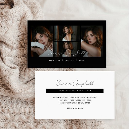 Moderne Luxe Foto Collage Beauty Professional Visitekaartje