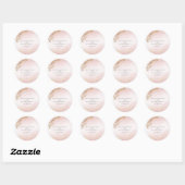 Moderne Luxe Gold Flecks Blush Pink Wedding Ronde Sticker (Vel)
