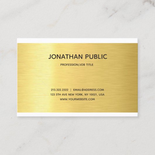 Moderne luxe goudeffectluxe visitekaartje (Voorkant)