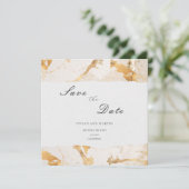 Moderne luxe gouden abstracte save the date kaart (Staand voorkant)