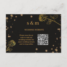 Moderne luxe gouden folie QR-code trouwwebsite