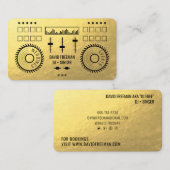 Moderne luxe gouden folie zwarte dj muziek draaita visitekaartje (Voorkant / Achterkant)