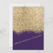 Moderne Luxe Gouden Violet Glitter Confetti bruilo Kaart (Achterkant)