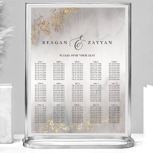 Moderne luxe gouden vlekken grijze stoelenkaart vo poster