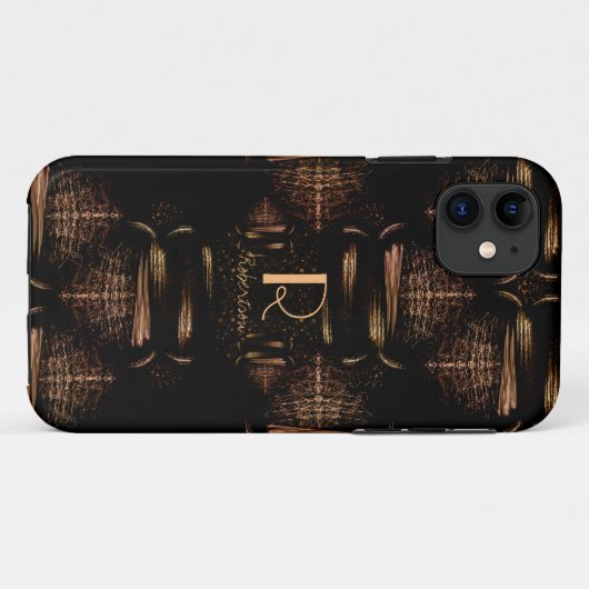 Moderne luxe goudmonogram voor elegant Case-Mate iPhone case (Achterkant (horizontaal))