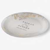 Moderne luxe goudvlek grijs mist Weddenschap Pl Papieren Bordje (Gekanteld)