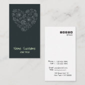 Moderne Luxe hartvorm Verticaal Visitekaartje (Voorkant / Achterkant)