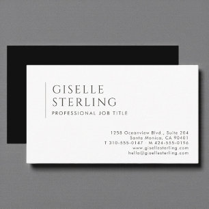 Moderne Luxe Minimalistische Professionele Zwart W Visitekaartje