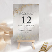 Moderne Luxe Paillettes Dorées Numéro de Table Mar