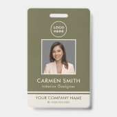 Moderne luxe personnalisé vert olive avec badge lo (Avant)