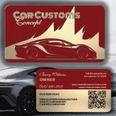 Moderne Luxe Rood en Goud gegraveerd-stijl Auto Visitekaartje