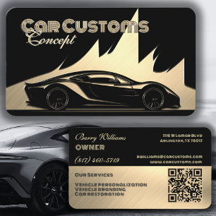 Moderne Luxe Zwart en Goud gegraveerd-stijl Auto Visitekaartje