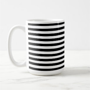 Moderne luxe zwarte en witte strepen patroon koffiemok