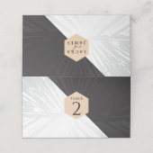 Moderne luxe zwarte & zilver trouwtafel nummer 2 (Buitenkant ongevouwen)