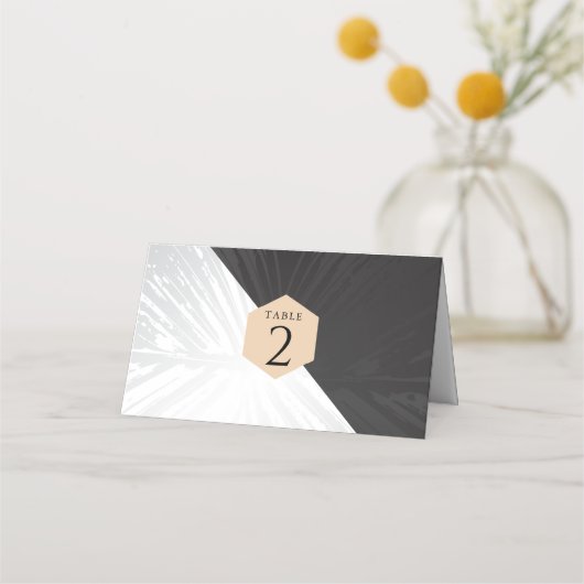 Moderne luxe zwarte & zilver trouwtafel nummer 2 (Voorkant)