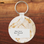 Moderne Luxury Gold Abstract Hartelijk dank voor u Sleutelhanger (Achterkant)