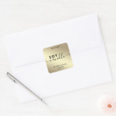 Moderne Luxury goudscriptzool Vierkante Sticker (Envelop)