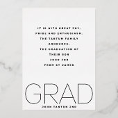 Moderne lycée GRAD photo Gold Faire-part (Verso)