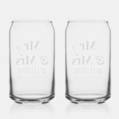 Moderne M. Mme Nom Date & Anneaux Design, Mariage (Verso)