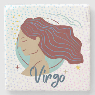 Moderne Maagd Vrouw Zodiac Stenen Onderzetter