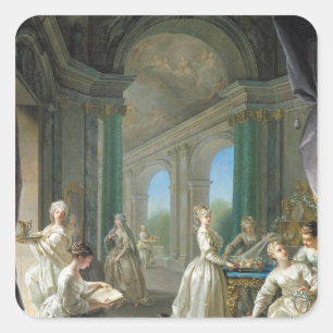 Moderne maagden, 1728 vierkante sticker