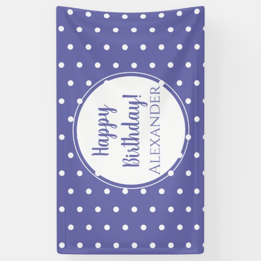 Moderne maagdenpalmstippen Gelukkige Verjaardag Spandoek (Verticaal)