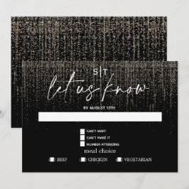Moderne Maaltijdkeuze RSVP Edgy Champagne Glitter Kaart