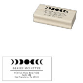 Moderne maan fasen elegant retour adres 	rubberstempel (Gestempeld)