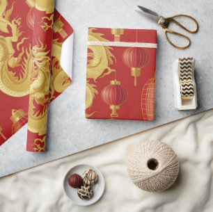 Moderne maan nieuwjaar modern aziatisch patroon cadeaupapier