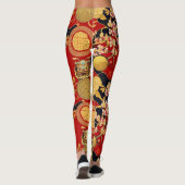 Moderne maan nieuwjaar modern aziatisch patroon leggings (Achterkant)